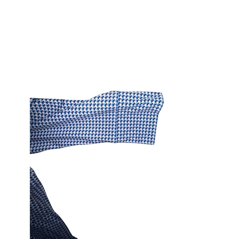 J.McLaughlin Blue & White Collared Top Sz L Long Sleeve Preppy Classic - Picture 4 of 6